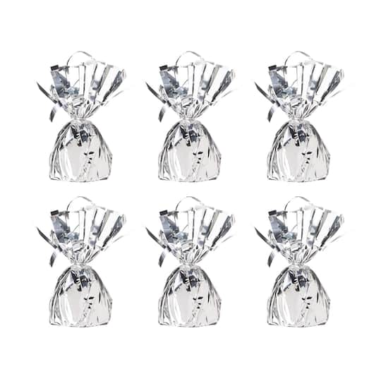 Beistle 6oz. Silver Metallic Wrapped Balloon Weights, 6ct.